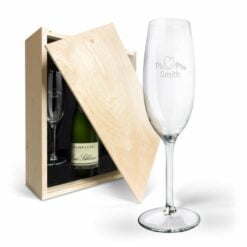 Personlig champagne gavesæt - René Schloesser (750ml) - Graverede glas