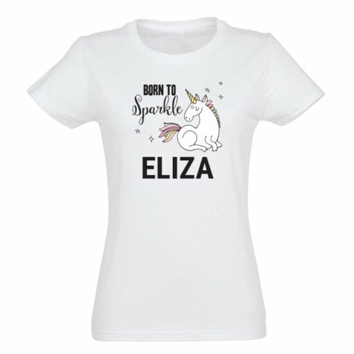 Personlig unicorm T-shirt - Kvinder - Hvid - S