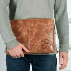 Personlig læder laptop taske - 15inch