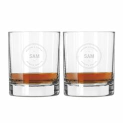 Whisky glas med gravering ( 2 stykker)
