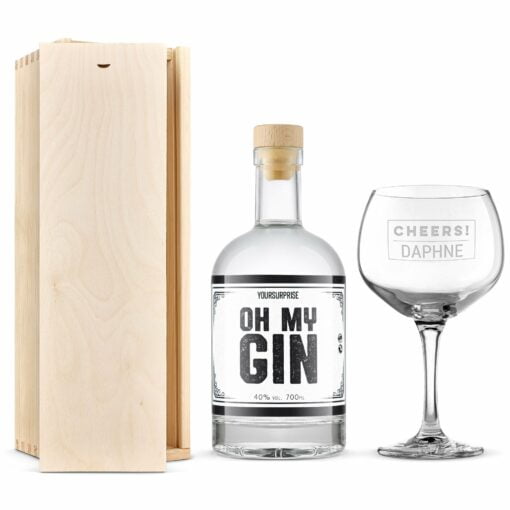 YourSurprise gin-gavesæt med graveret glas