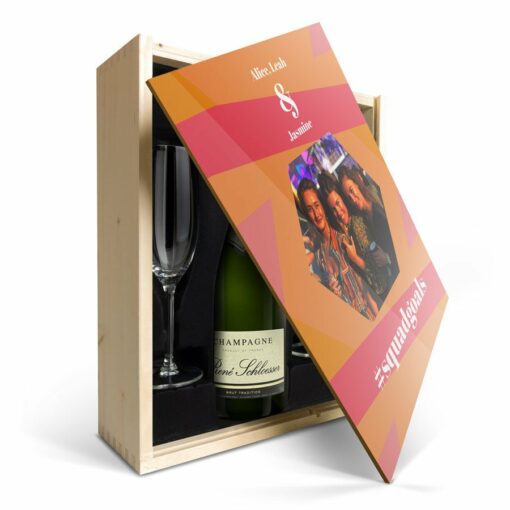 Personlig champagne gavesæt - René Schloesser (750ml) - Trykt trækasse
