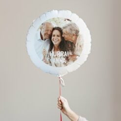 Ballon med billede og tekst