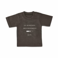 T-shirt til babyer med navn - Korte ærmer - antracit - 50/56