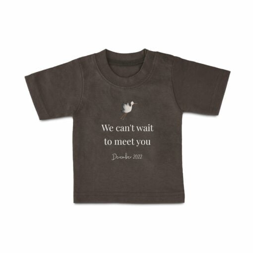 T-shirt til babyer med navn - Korte ærmer - antracit - 62/68