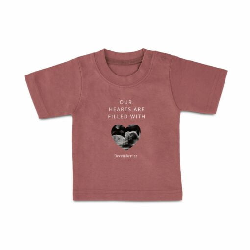 T-shirt til babyer med navn - Korte ærmer - pink - 50/56