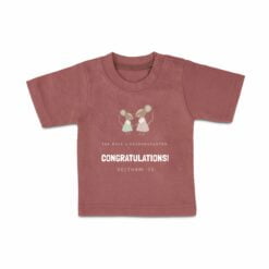 T-shirt til babyer med navn - Korte ærmer - pink - 62/68