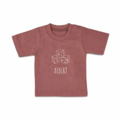 T-shirt til babyer med navn - Korte ærmer - pink - 74/80