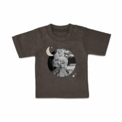 T-shirt til babyer med navn - Korte ærmer - antracit - 86/92