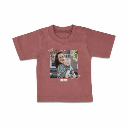 T-shirt til babyer med navn - Korte ærmer - pink - 86/92