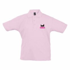 Personlig polo t-shirt - Børn - Pink - 8 år