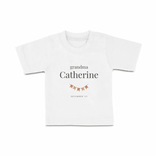 T-shirt til babyer med navn - Korte ærmer - hvid - 62/68