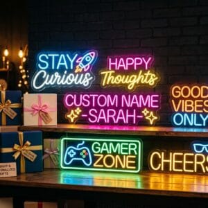 Giv neonlamper eller neonskilte som en sjov personlig gave